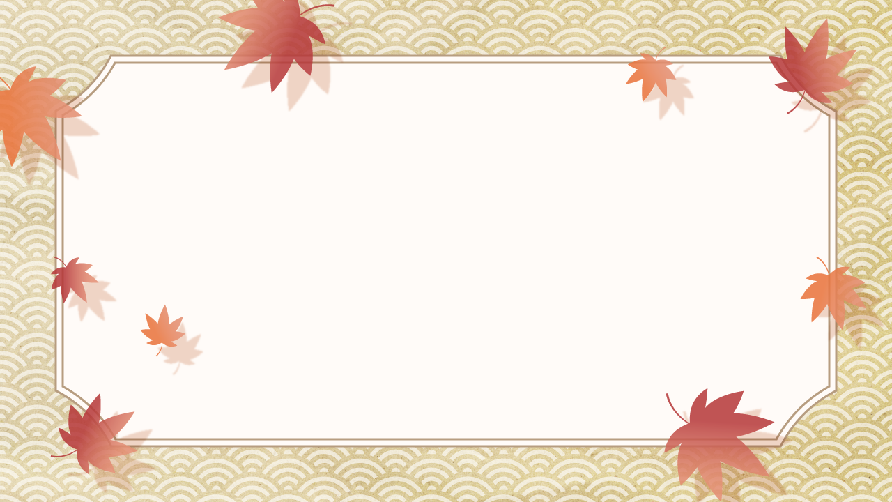 紅葉と和柄にフレームを合わせた秋の背景 12種 Ippu Material Dayo