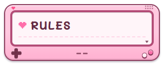 Twitchパネルのフリー素材 RULES(かわいいゲーム機・ピンク)