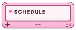 Twitchパネルのフリー素材 SCHEDULE(かわいいゲーム機・ピンク)
